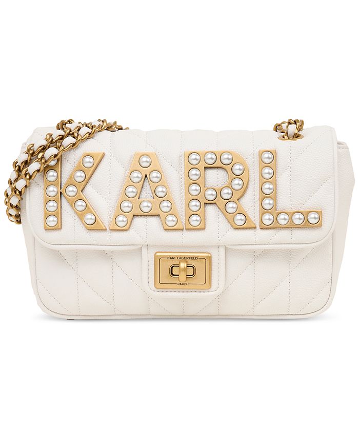 KARL LAGERFELD PARIS Agyness Small Leather Shoulder Bag - Macy's