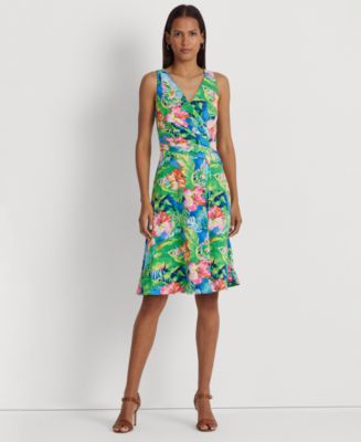 Lauren Ralph Lauren Women's Floral Jersey Sleeveless Dress - Macy's
