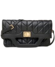 La Regale Linen Clutch With Lucite Bar Clutch, Charcoal, One Size: Handbags