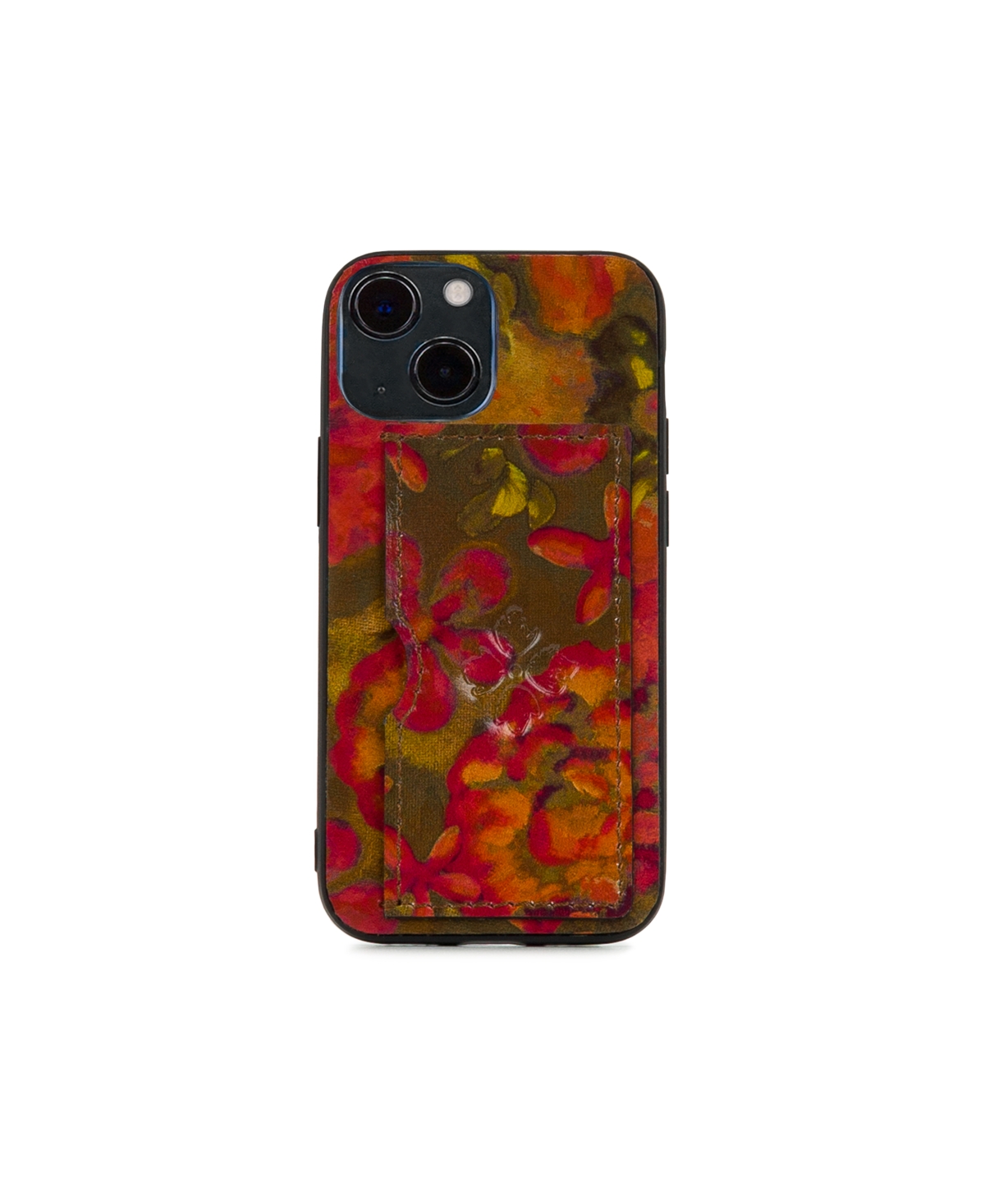Patricia Nash Vedetta Leather Iphone 13 Mini Case In Floral Oil Painting