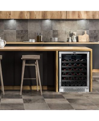 24" Built-In 46 Bottle Undercounter Stainless Steel Wine Refrigerator
