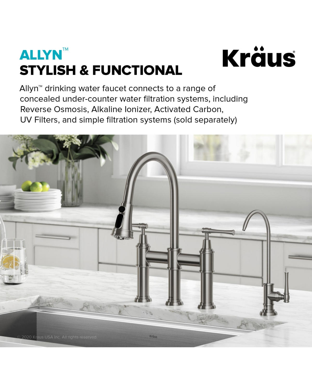 Kraus Allyn 100% Lead-Free Kitchen Water Filter Faucet