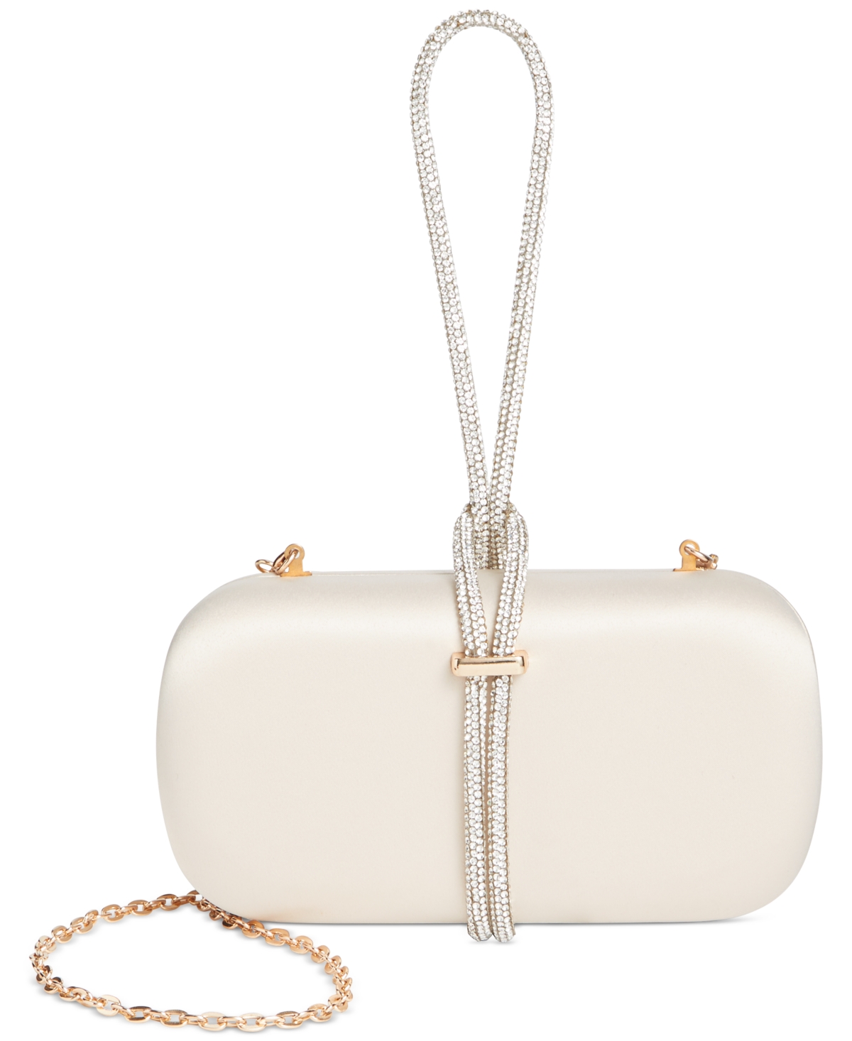 Inc International Concepts Aleesha Crystal Rope Clutch, Created For Macy's In Champagne