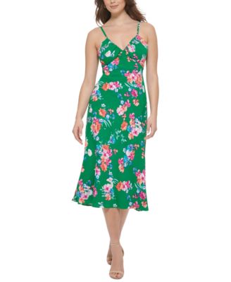 GUESS - Women's Ruched-Neck Midi Slip Dress