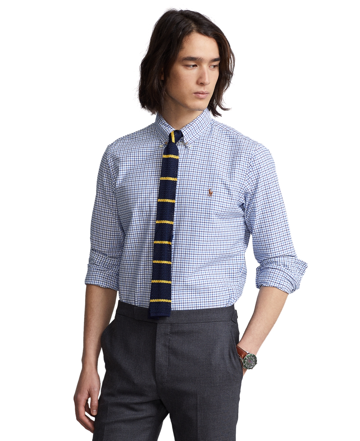 Polo Ralph Lauren Men's Classic Fit Long Sleeve Oxford Shirt In Blue,white