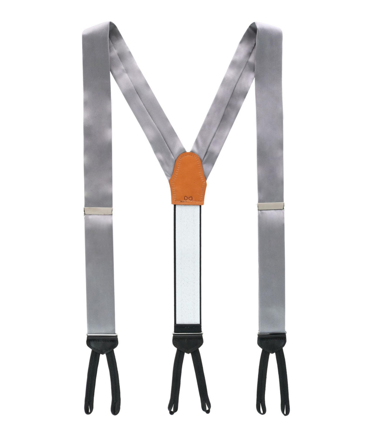 Trafalgar Sutton Solid Color Silk Formal End Braces In Grey