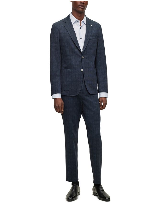 Hugo Boss Men's Checked Stretch Cloth Slim-Fit Jacket - Macy's