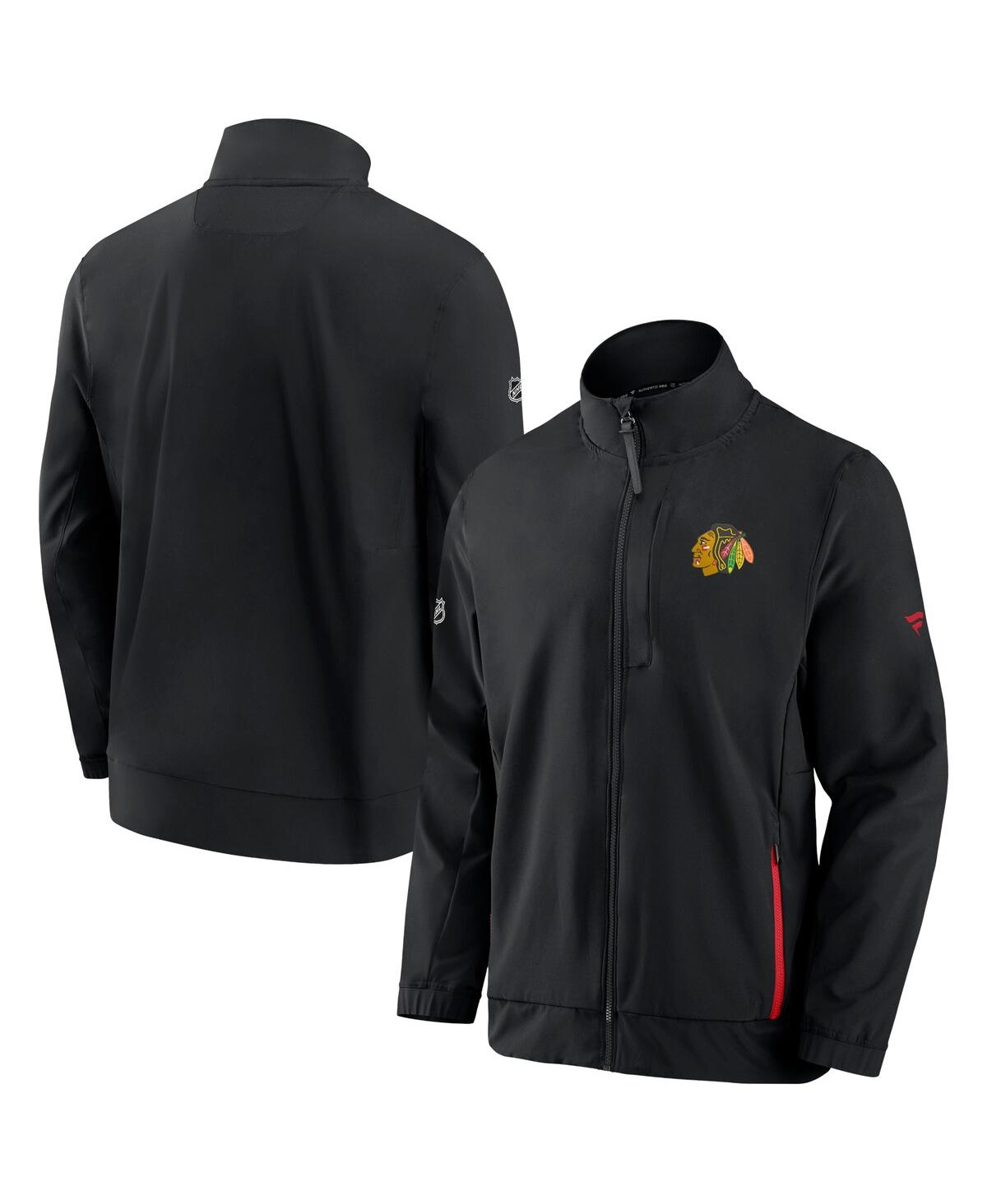 Fanatics Men's  Black Chicago Blackhawks Authentic Pro Rink Coaches Full-zip Jacket