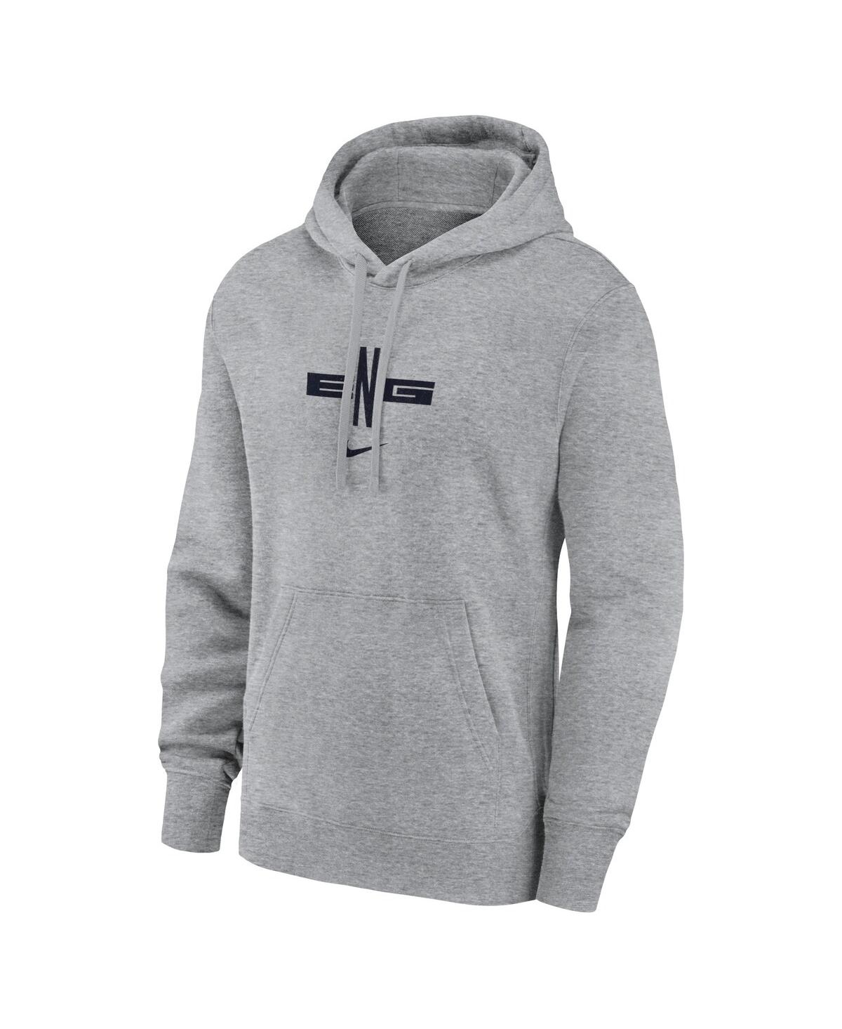 Shop Nike Men's  Gray England National Team Club Logo Pullover Hoodie