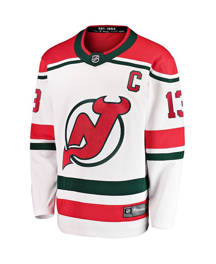 Maillot New Jersey Devils NHL - Fanatics - Taille L Homme - Blanc à Bande Verte - Occasion
