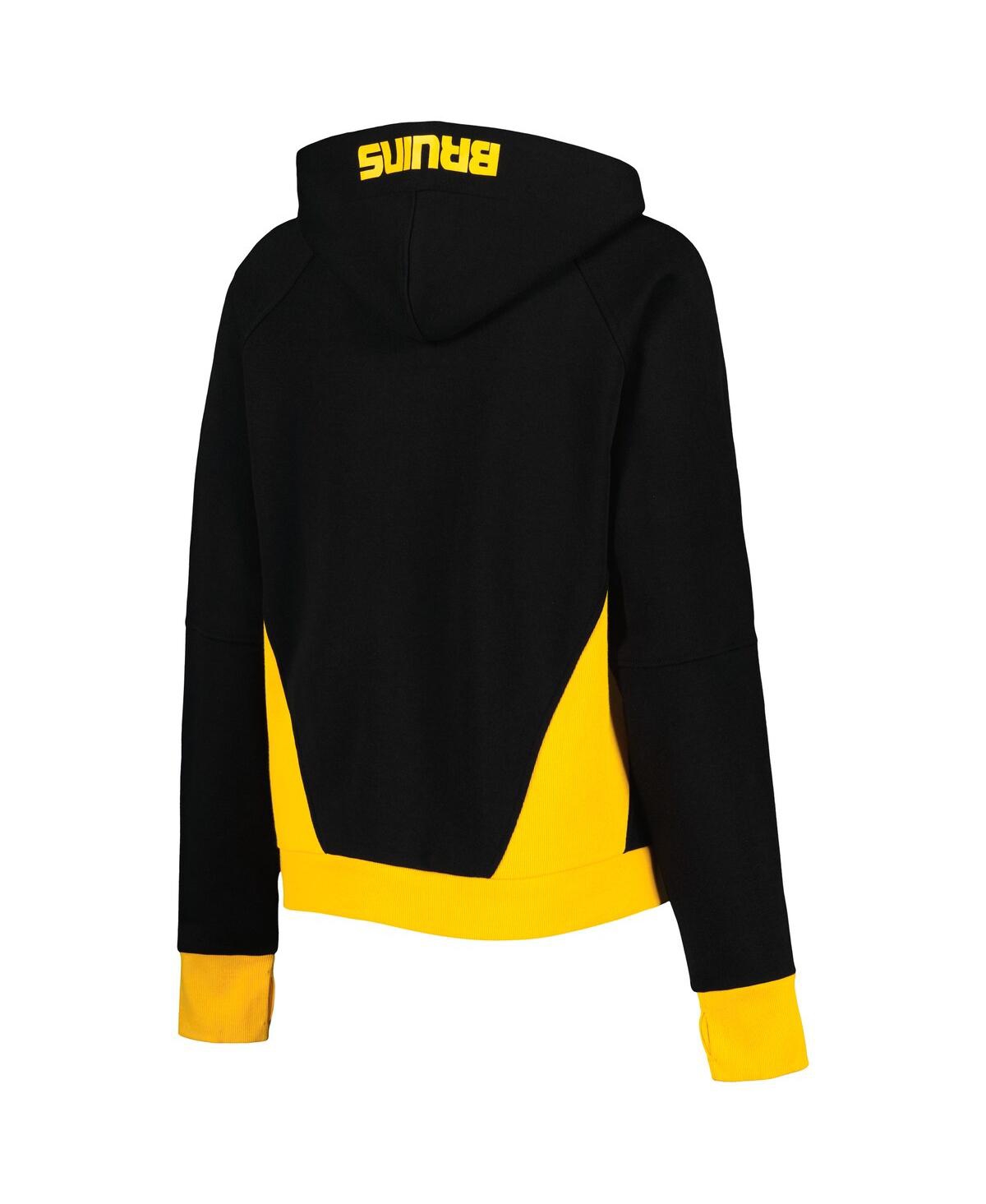 Shop Starter Women's  Black Boston Bruins Wishbone Half-zip Hoodie