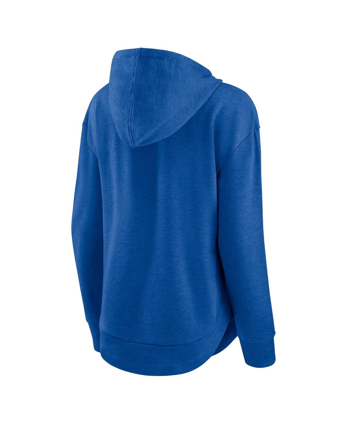 Fanatics Branded Heathered Royal Denver Broncos First Team Flowy Pullover Hoodie In Heathered Royal