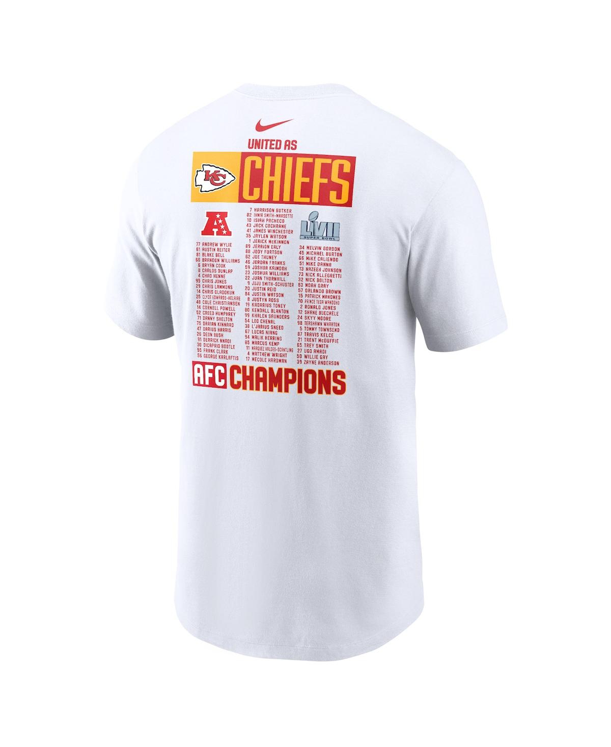 Men's NikeKansas City Chiefs 2022 Afc Champions Roster T-shirt - White