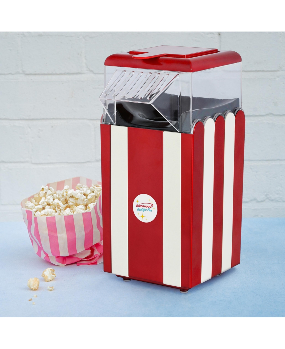Brentwood Appliances Brentwood Classic Striped 8 Cup Electric Hot Air Popcorn Maker