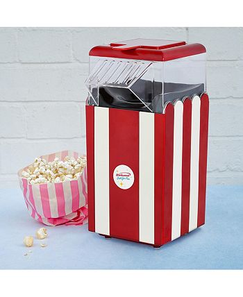 Brentwood Classic Striped 8 Cup Electric Hot Air Popcorn Maker , Red