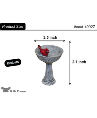 Garden Miniature Cardinal Birdbath