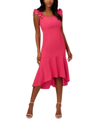 Macy's red high low dress best sale