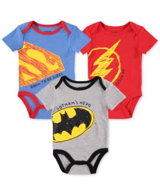 Happy Threads - Baby Boys 3-Pk. Justice League Bodysuits