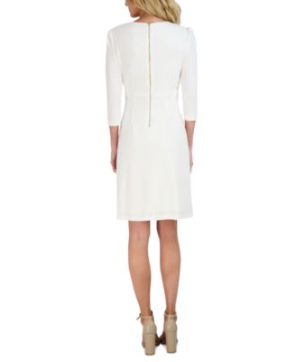 Women's Pleated Ruffled-Front Sheath Dress