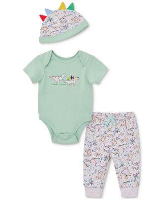 Little Me - Baby Boys 3-Pc. Dinos Bodysuit & Pants Set