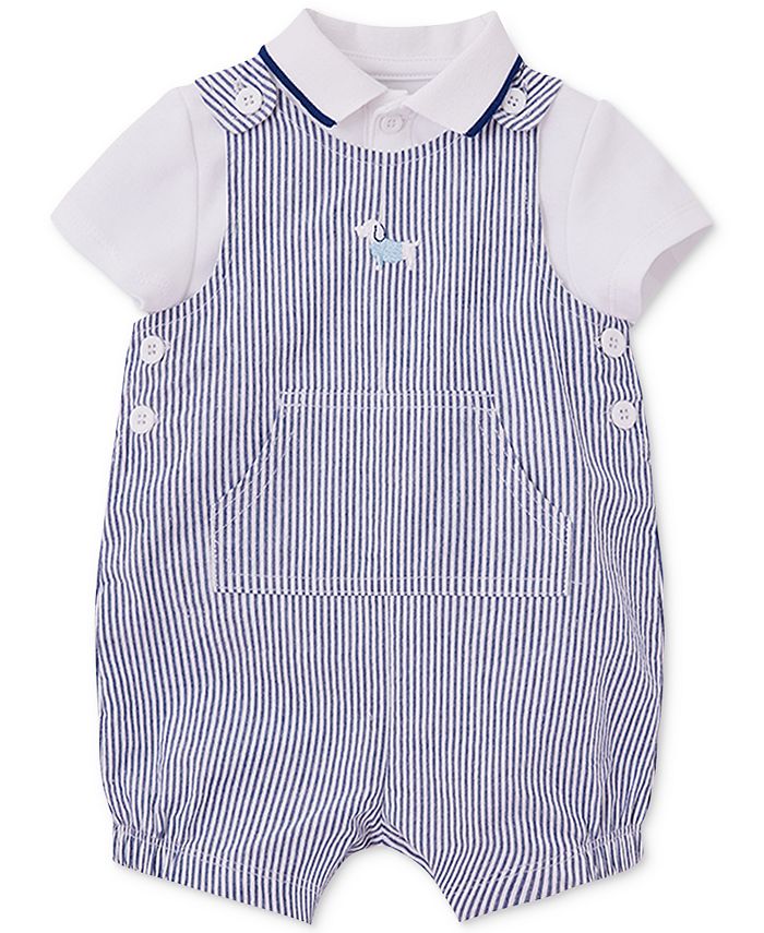 Little Me Baby Boys Puppy Shortall and Polo Shirt, 2 Piece Set - Macy's