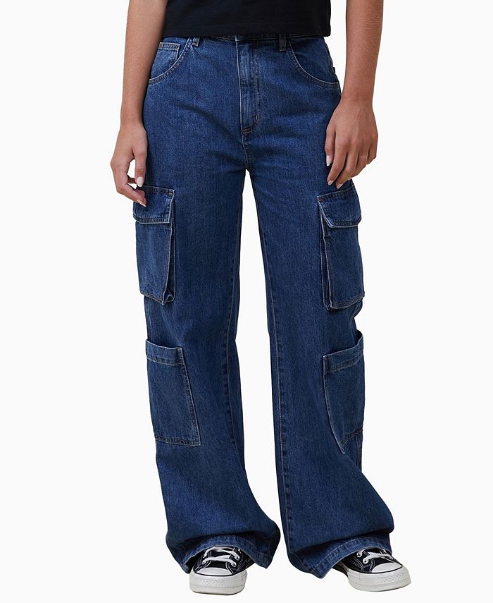 COTTON ON Women's Cargo Wide Leg Jeans - Macy's