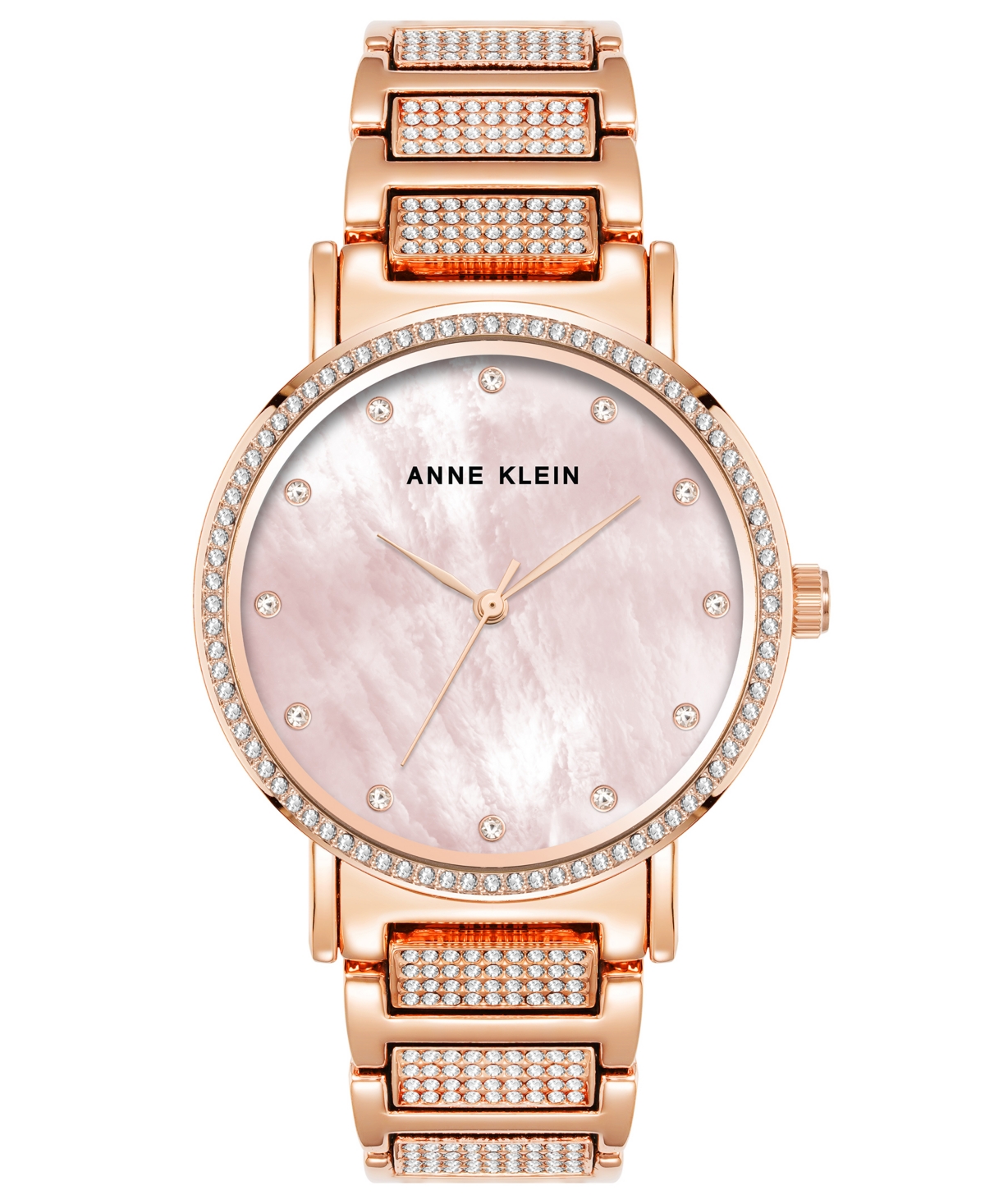 Anne Klein Women's Three Hand Quartz Rose Gold-tone Alloy Watch, 36mm