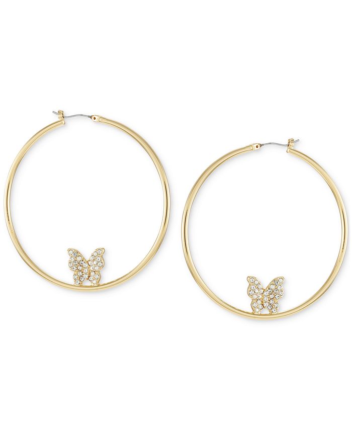 Minimal Butterfly Hoop Earrings
