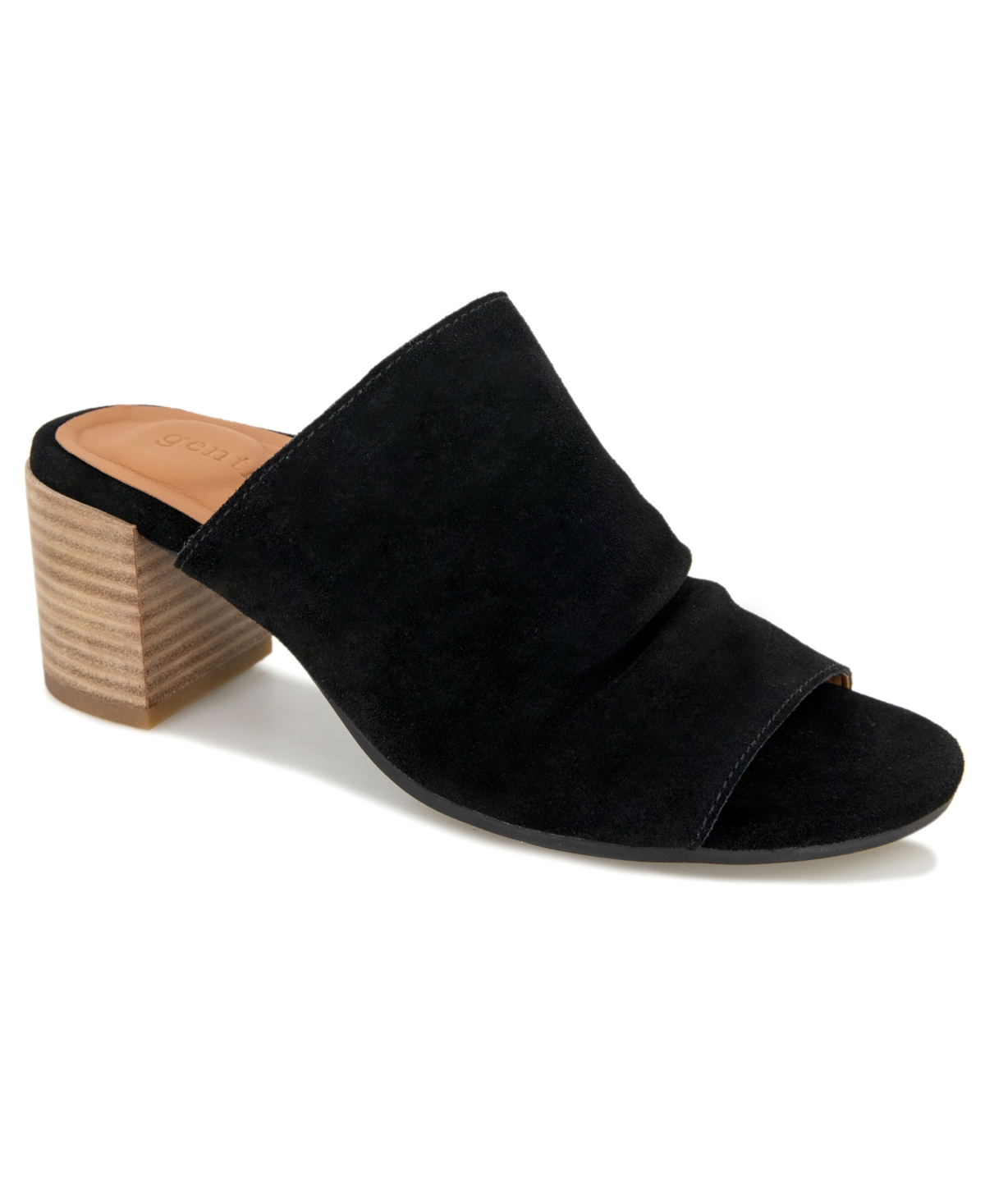 Women's Chas Slip-On Heeled Sandals - Black Suede