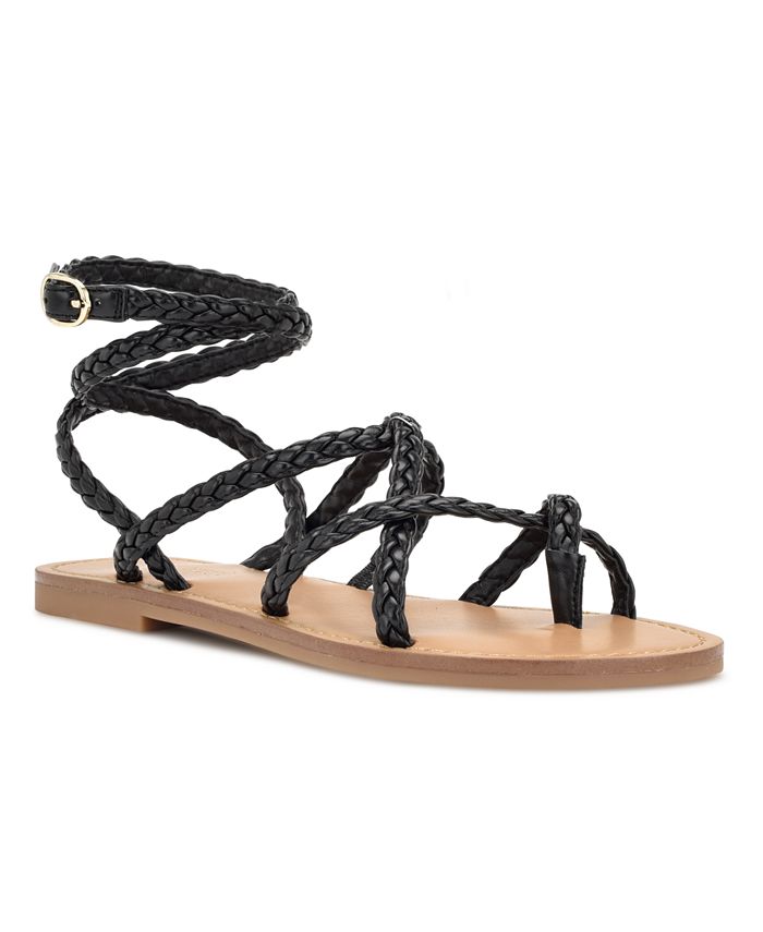 Nine West Women's Coralin Toe Ring Strappy Flat Sandals - Macy's