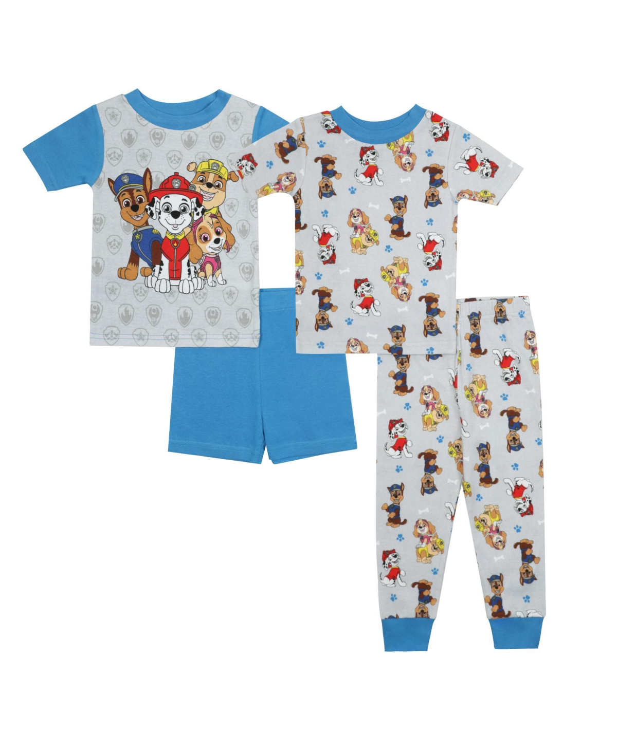 Paw Patrol Toddler Boys Shorts, T-shirt And Pajama, 4 Piece Set In Assorted