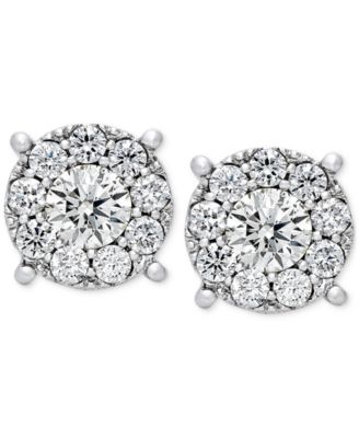 Diamond Cluster Stud Earrings (1/2 ct. t.w.) in 14k White Gold
