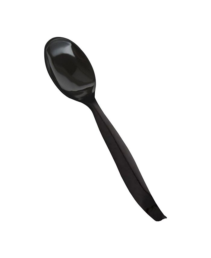 Smarty Had A Party Black Disposable Plastic Serving Spoons (150 Spoons