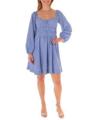 Maison Tara - Women's Sweetheart Striped Fit & Flare Dress