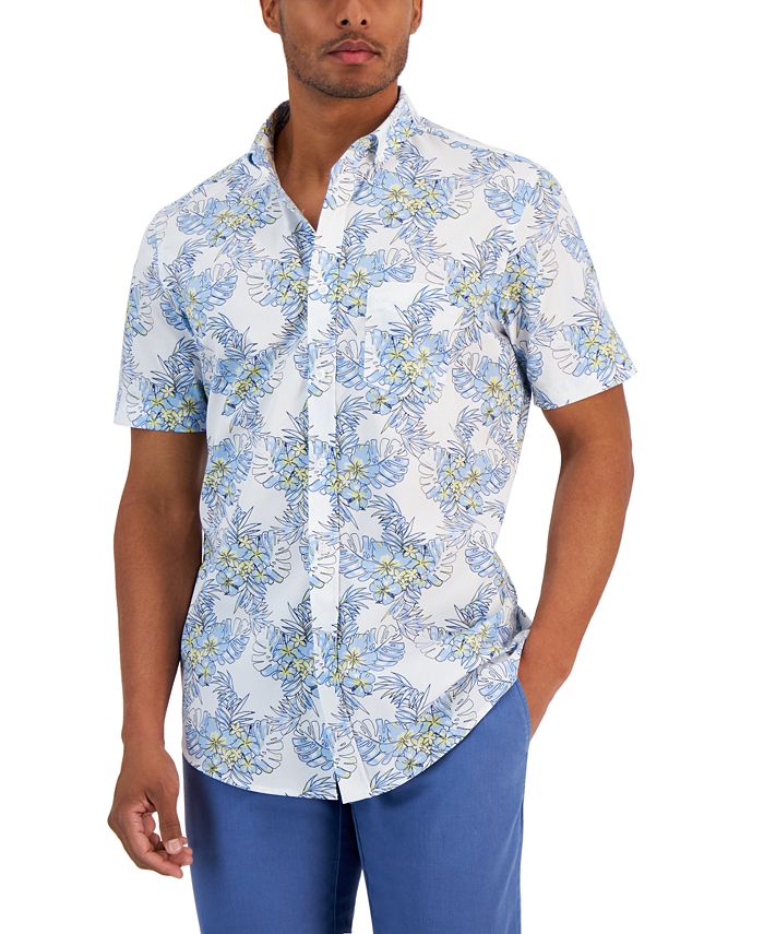 Club Room Men's Delan Regular-Fit Floral-Print Button-Down Poplin Shirt ...