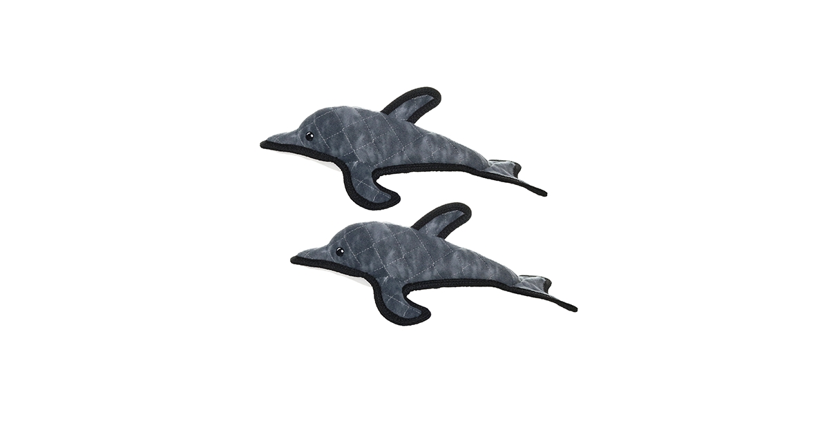 Ocean Creature Dolphin, 2-Pack Dog Toys - Medium Grey