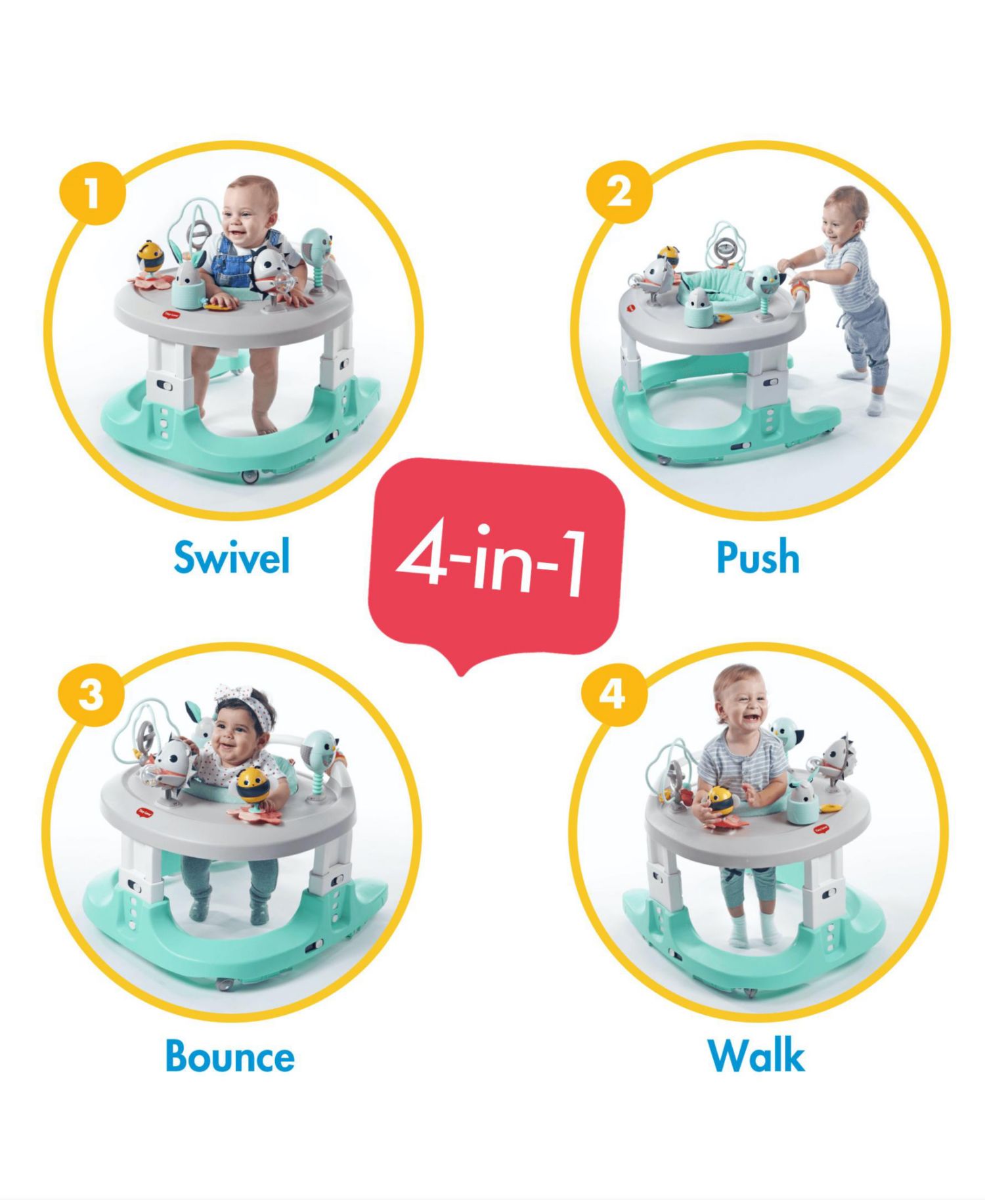 Baby Boys or Baby Girls 4 in 1 Here I Grow Mobile Activity Center
