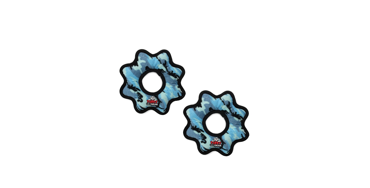 Ultimate Gear Ring Camo Blue, 2-Pack Dog Toys - Blue