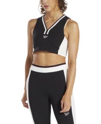 Reebok - Women's Cropped Colorblocked V-Neck Tank Top
