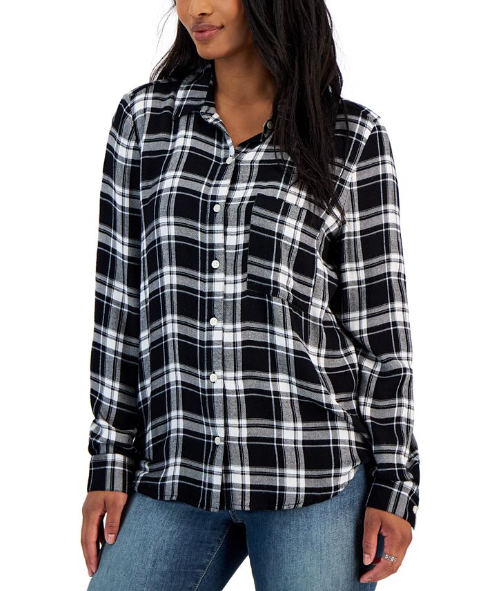 Style & Co Women's Plaid ButtonUp Shirt, Created for Macy's Macy's