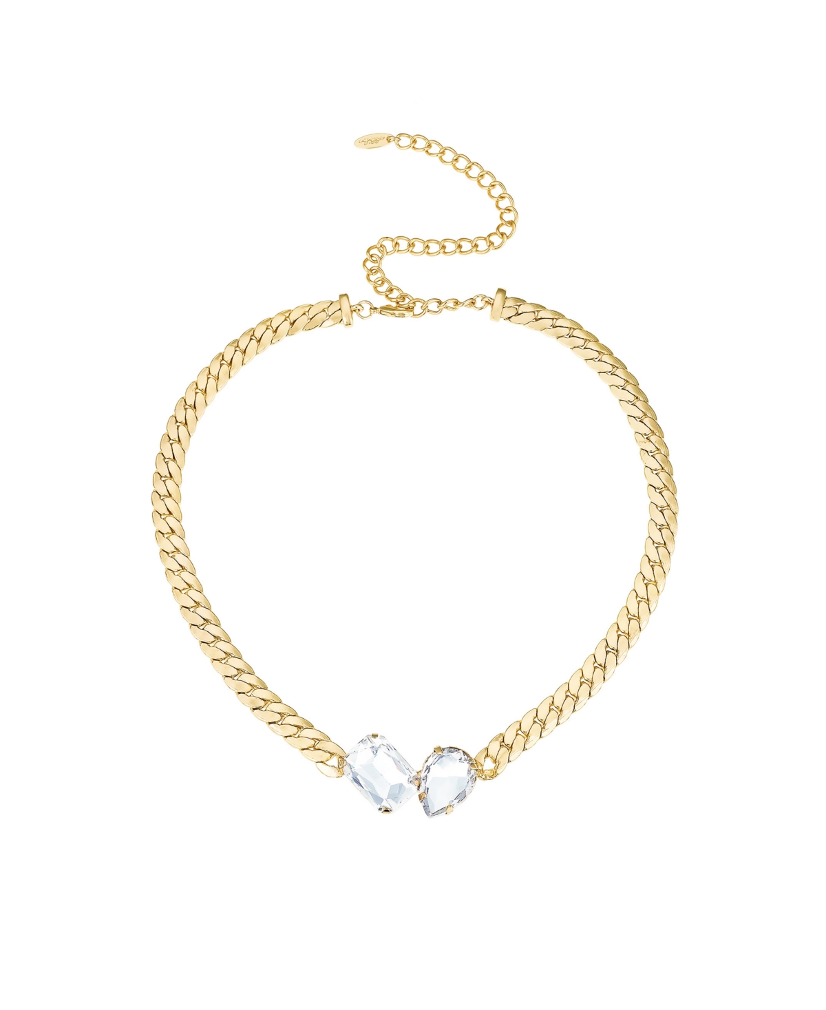 Glass Gem 18K Gold Plated Necklace - Gold