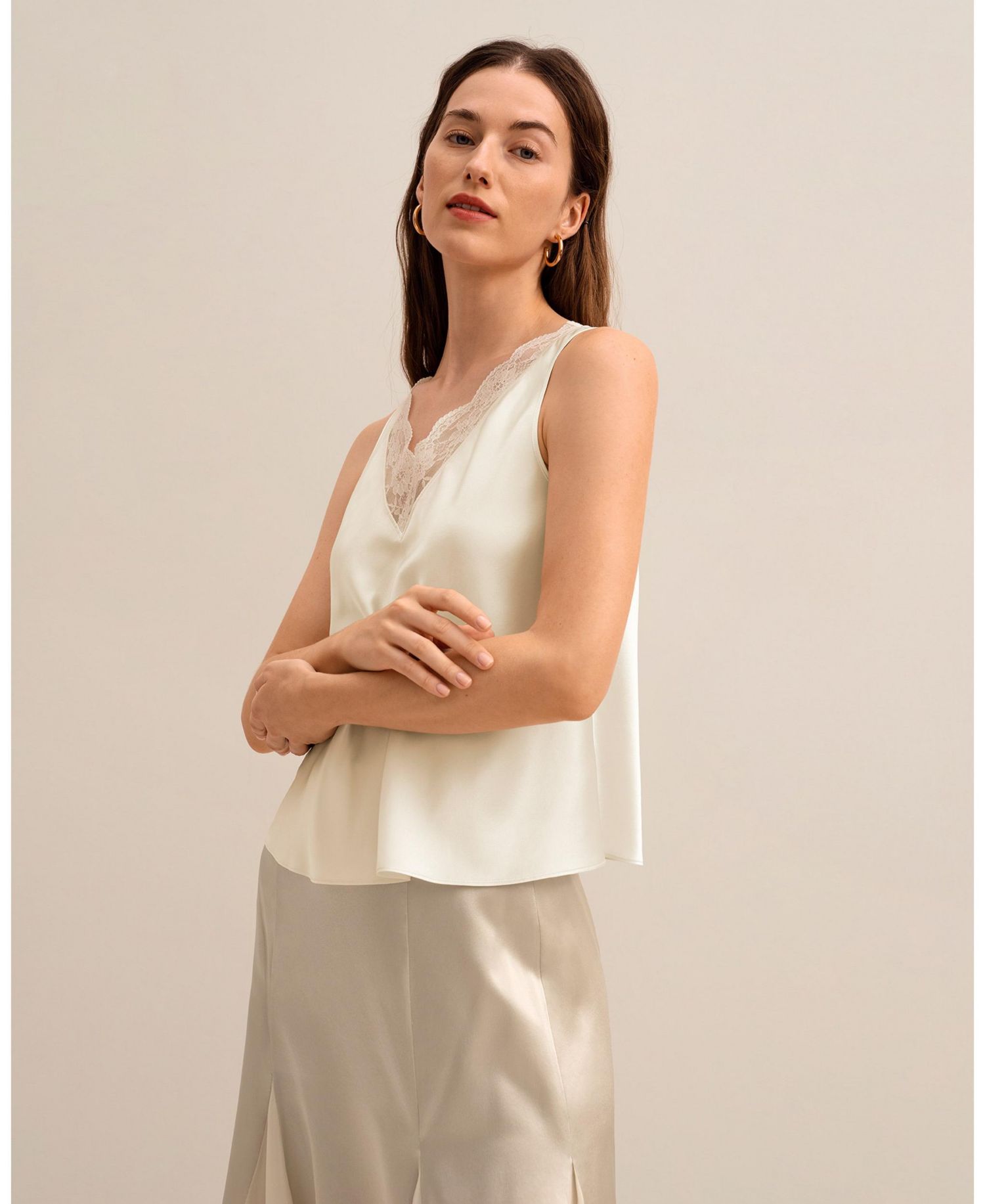 Women's The Armeria Lace Silk Tank
