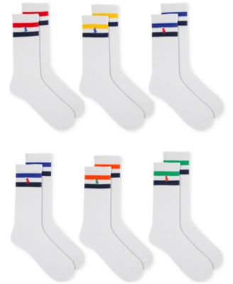 Polo Ralph Lauren - Men's Varsity Stripe Crew Socks, 6-Pack