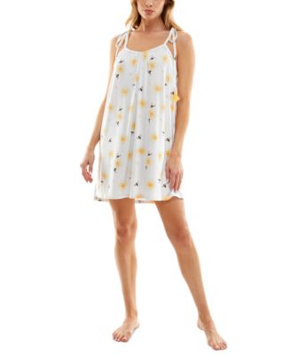 Roudelain - Women's Tie-Strap Shirred Cami Sleepshirt
