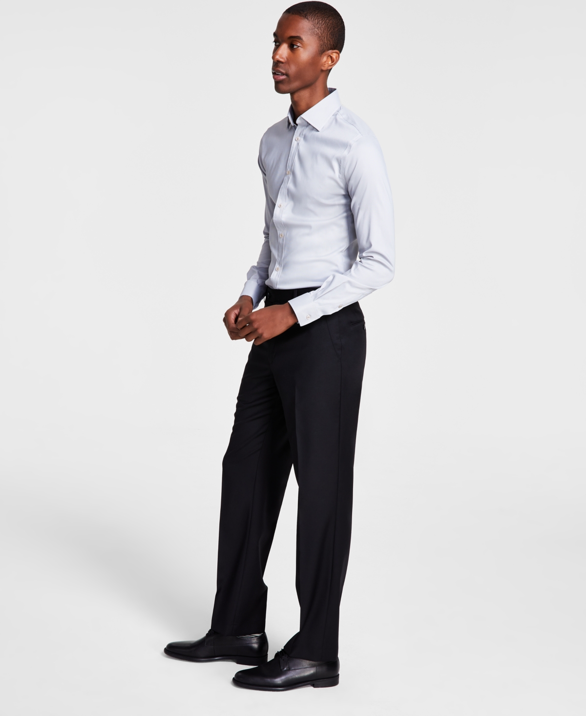 Shop Michael Kors Men's Classic-fit Wool-blend Stretch Solid Suit Pants In Black