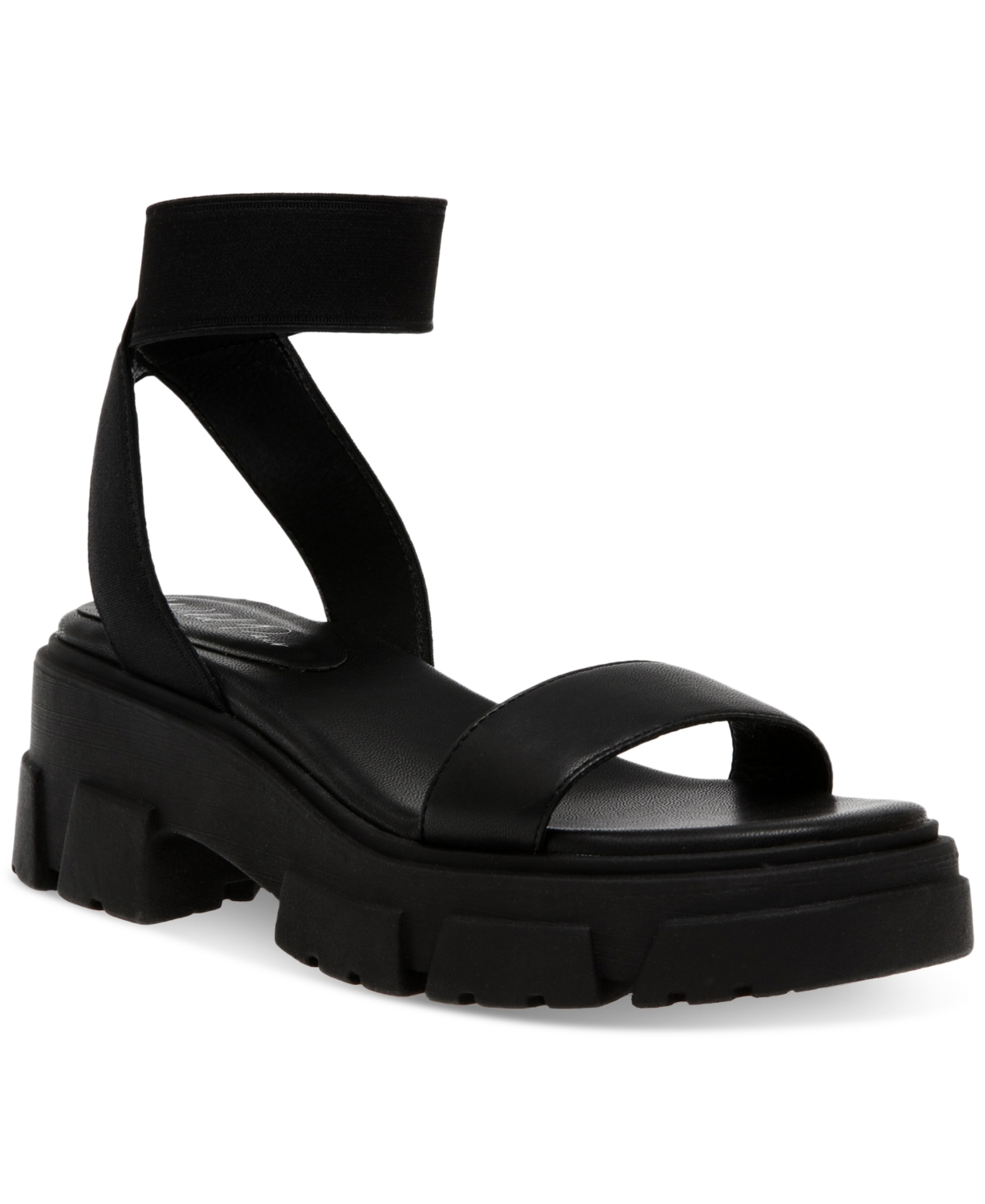 Wild Pair Theodorra Two-piece Lug Sole Sandals, Created For Macy's In Black