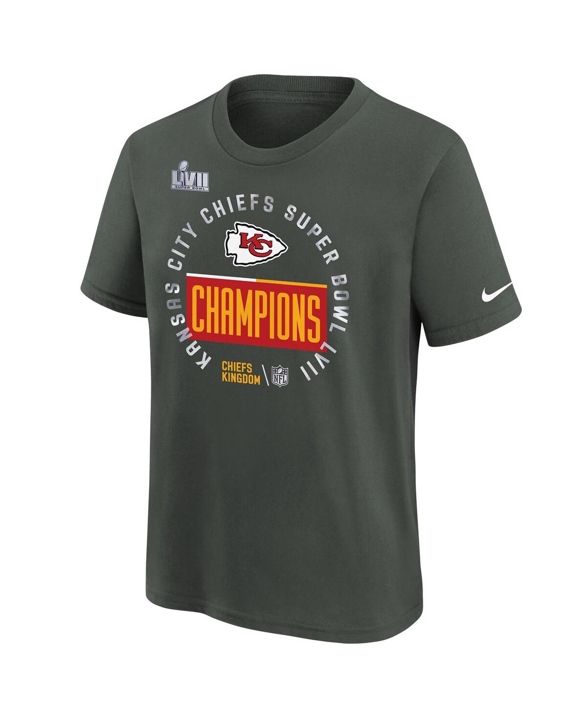 Nike Big Boys  Anthracite Kansas City Chiefs Super Bowl Lvii Champions Locker Room Trophy Collection  In Anthracite