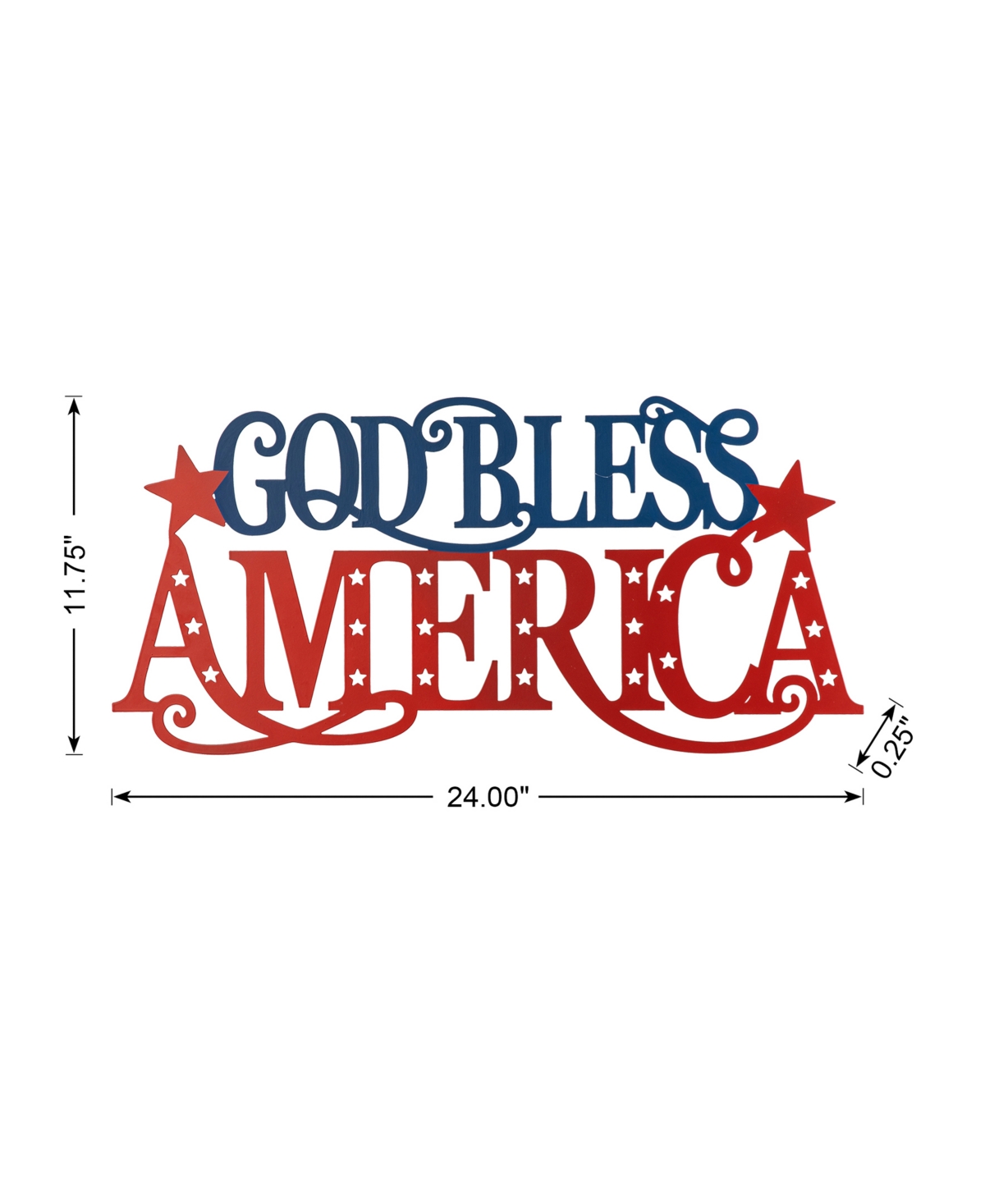 Glitzhome L Patriotic, Americana Metal 