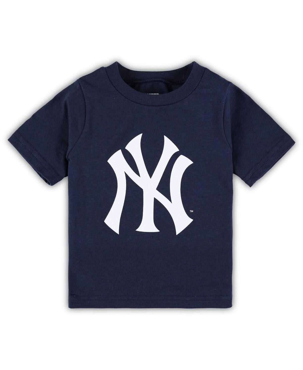 Outerstuff Infant Boys And Girls Navy New York Yankees Team Crew Primary Logo T-shirt In Navy