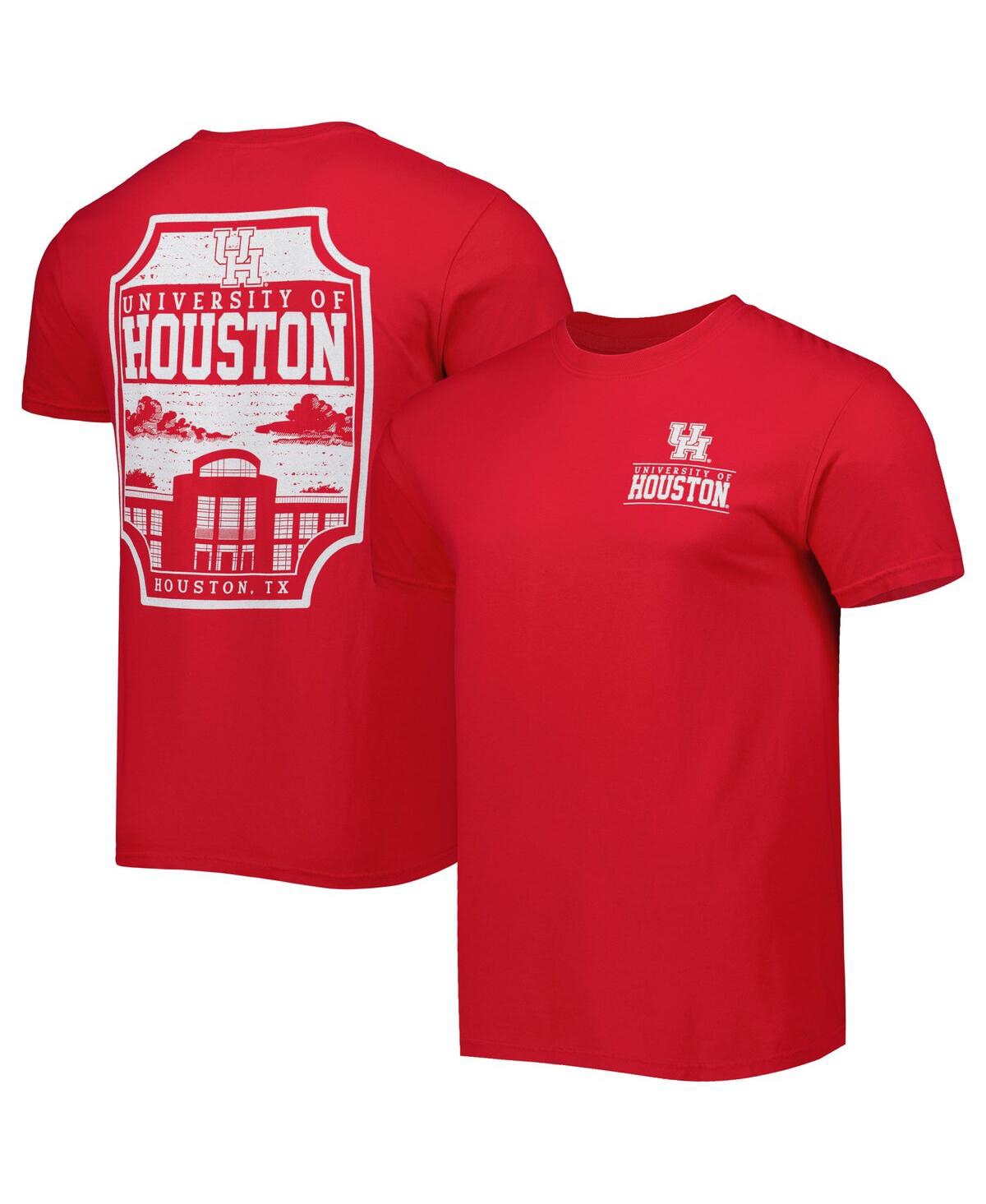 Men's Red Houston Cougars Logo Campus Icon T-shirt - Red